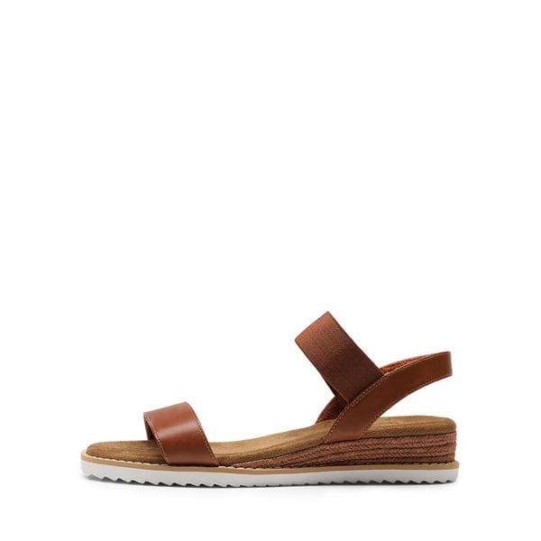 Ankle Elastic Strap Espadrille Flat Sandals - BROWN - 3